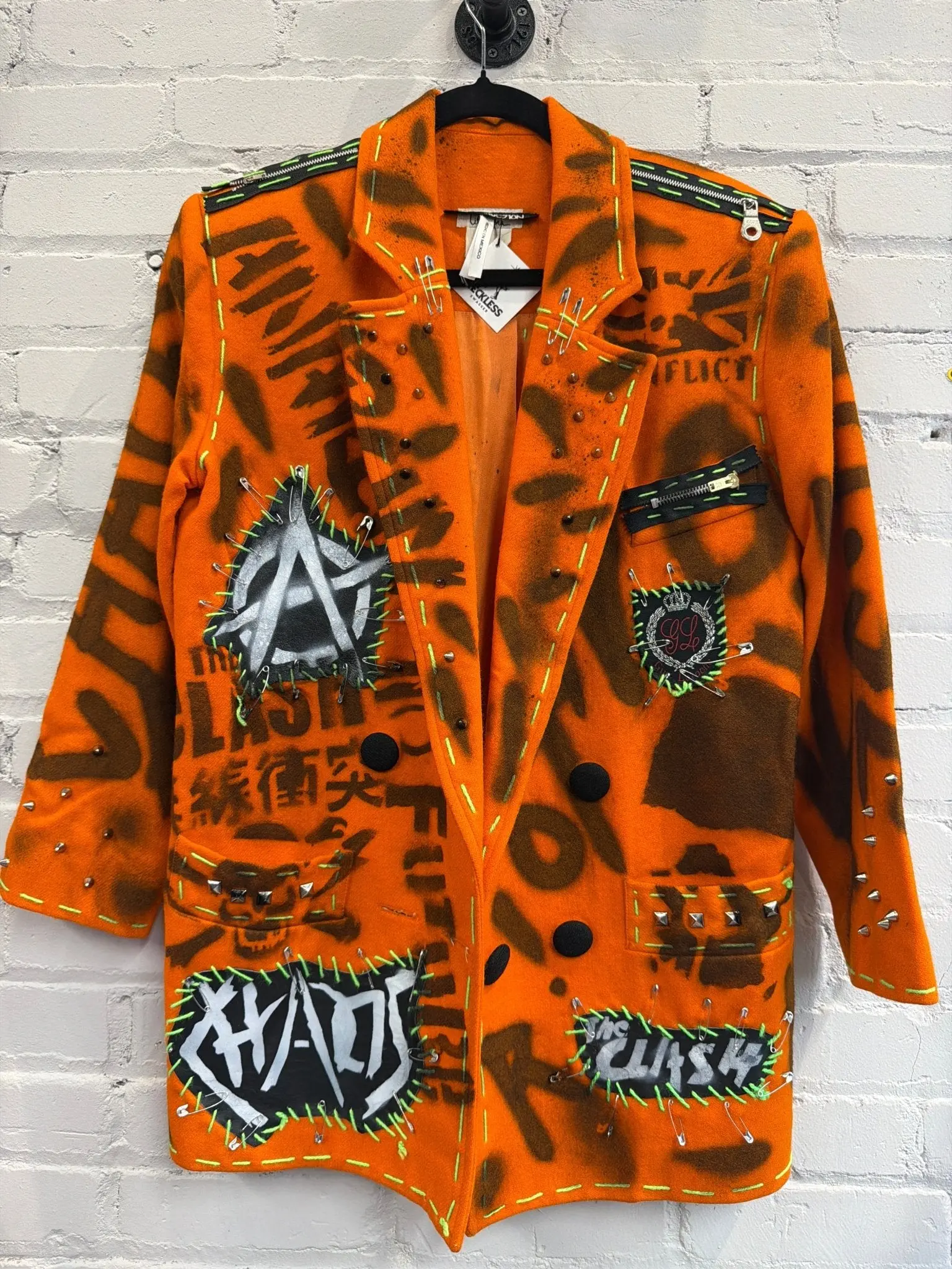 Orange Clash Chaos Anarchy Punk Blazer