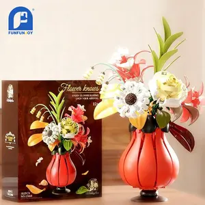 382pcs DIY Building Block Flower Set Educational Home Decor Girls Gift Creative Assembly Toy Perfect for Kids and Teens