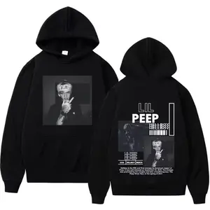 Lil Peep Hellboy Hoodie, 2 Sides Design, Iconic Rap Style for Fans, Unisex Streetwear, Comfortable Black Pullover for Music Enthusiasts