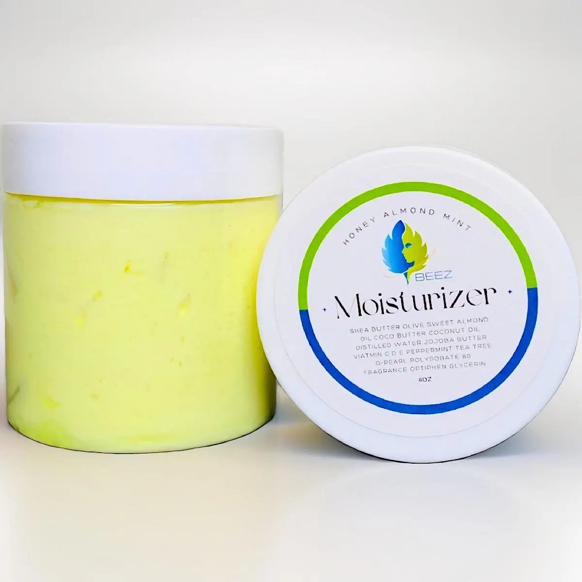 Miss Beez LLC CO. Honey Almond Mint Moisturizer - Shea Gentle Glycerin Grape Jojoba Olive Curl Control Hair Oil 120ml Paraben Free for Dry Hair & Scalp