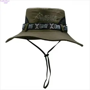 Men’s UPF 50+ Bucket Hat, Wide Brim Safari Sun Hat for Beach, Fishing, and Outdoor Activities, Breathable Windproof Polyester, Adjustable Fit 55-60cm, Hat Depth 9.5cm, Visor 9cm, Lightweight Sun Protection Cap