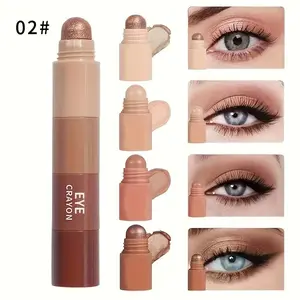 HERORANGE Multi-purpose mini 4-color eyeshadow pencil with matte and pearlescent color, suitable for daily dating, travel and holiday gifts, Glitter Eyeshadow Stick