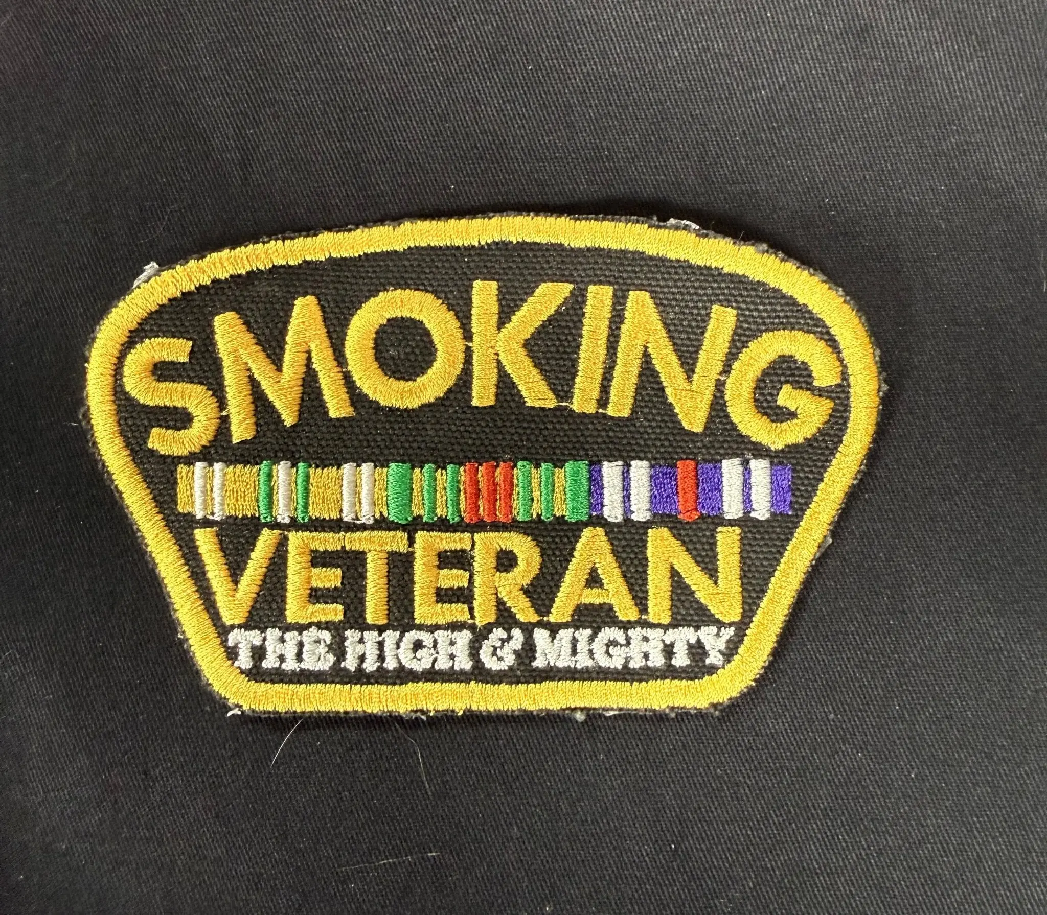 Smoking Veteran Embroidered Patch | Biker Patch