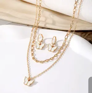 Two Chain Butterfly Set - White