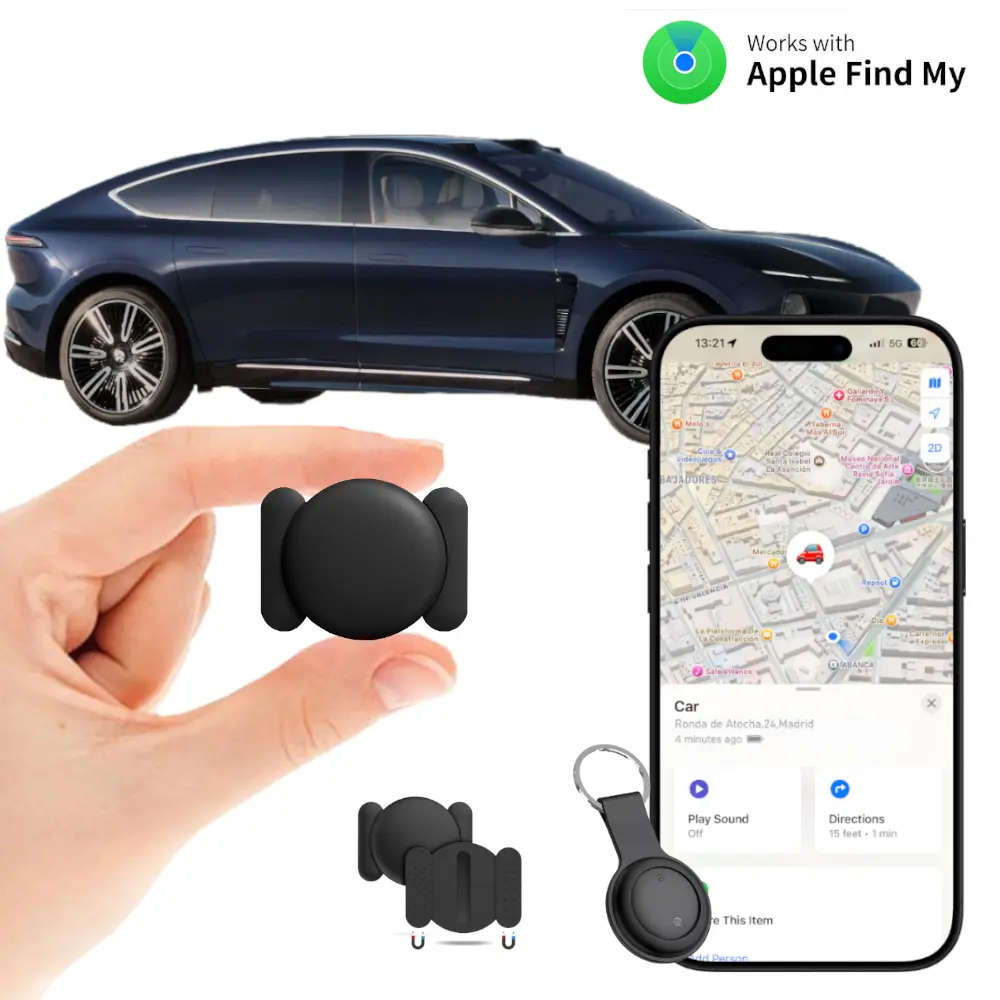 Smart GPS Tracker For Car-  No Monthly Fee-Location Tracker with 7-Day History, Min GPS with Weatherproof Magnetic Case, Anti-Lost Tracker, Compatible with Android/iPhone-Dedicated App