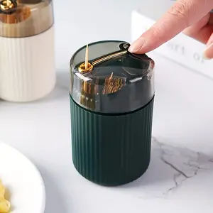 Convenient household toothpick storage box - Automatic release pressing type plastic glass without toothpicks