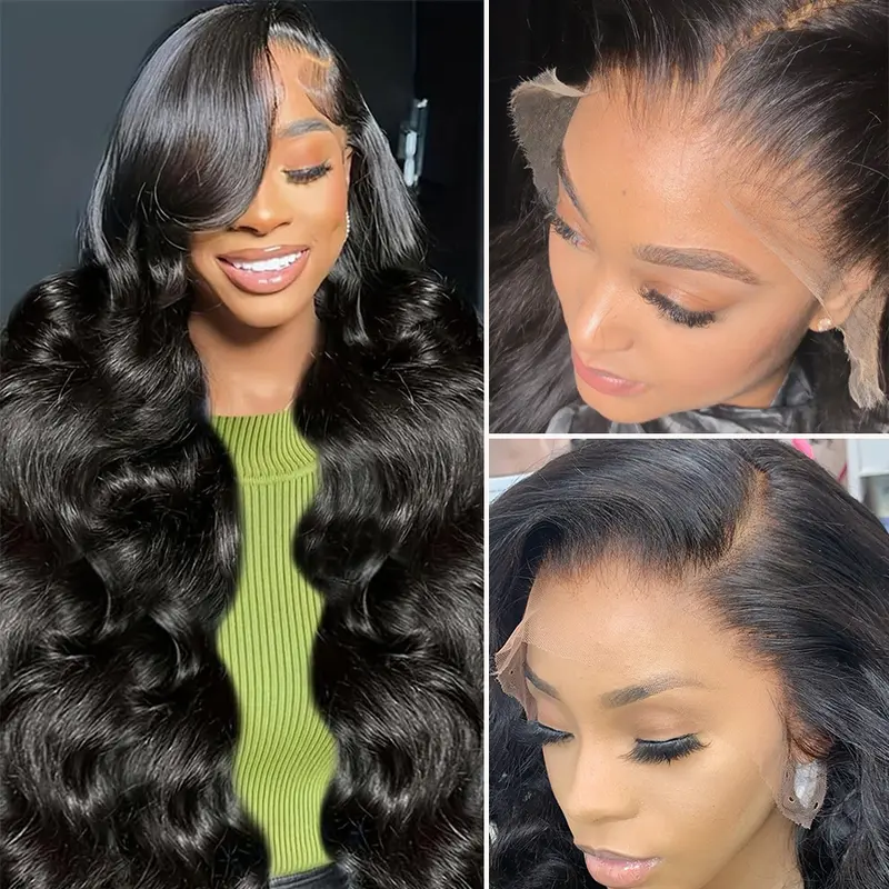 Pizazz Body Wave Ready To Go Glueless Wigs 13x6 Pre Cut HD Lace Frontal Wig with Natural Pre plucked Hairline