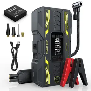 (ANEEON)  Portable Car Vehicle Jump Starter with Air Compressor, 12V Gas/diesel Battery Booster, Automatic Shut-Off Tire Inflator, Ultra-Safe Lithium-Ion