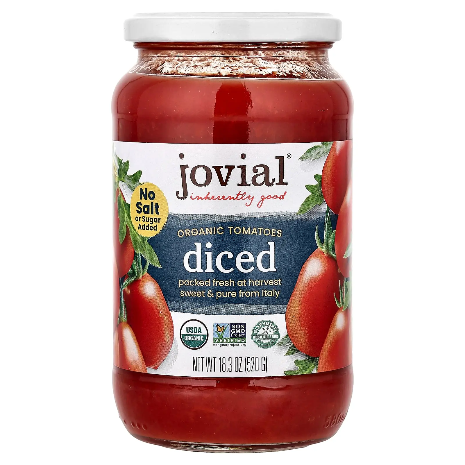 Jovial Organic Diced Tomatoes, 18.3 oz (520 g)