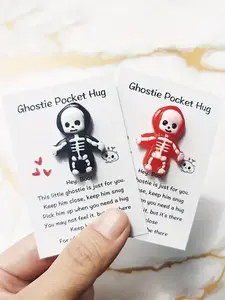 1pc Fun Mini Skeleton Doll, Cute And Funny Style, Comes With An Inspirational Card, A Thoughtful Gift For Halloween, Birthdays, Weddings, A Pocket-Sized Comfortable Souvenir, Suitable For Best Friends, Thank You Gifts, Unique Birthday Gifts