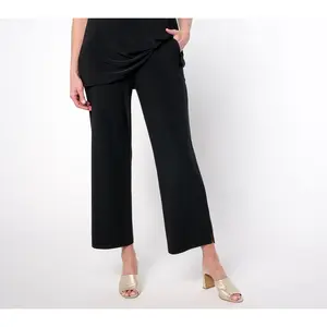 Attitudes by Renee Regular La Roma Jersey Wide Leg Crop Pants