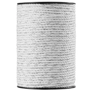 VEVOR Electric Fence Wire, TikTokShopBlackFriday, 656Ft 200M Portable Polywire, 1/4" Diameter 6 Stainless Steel Strands for Reliable Conductivity and UV, Rust Resistance, Fencing Rope Line for Horse, Cattle, Livestock
