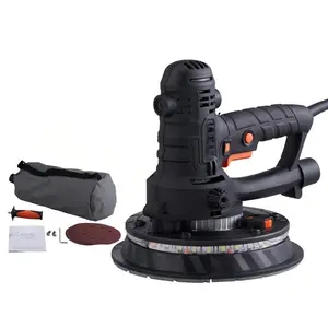 Drywall Sander, 800W Electric Sander with 12 Sanding Discs, Variable Speed 1200-2300 RPM Wall Sander with Automatic Vacuum Dust Collection System, Double LED Lights, Dust Bag, Detachable Edge