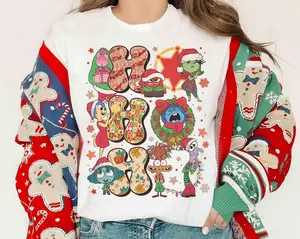 Inside Out Characters Ho Ho Ho Christmas Matching Shirts, Anxiety Ennui Joy Fear Xmas Tee, Mickey's Very Merry Christmas Gift