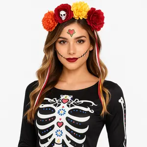 Day of the Dead Floral Skull Headband