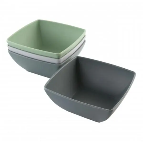 Gibson Home 124279.04 4-Piece 6 in. Stylish Greyson Melamine Bowl Set, Assorted Natural Tones, Minimalist Dinnerware, Dishwasher Safe, Outdoor Use for Beach Outings, Picnics, Not Suitable for Microwaves or Ovens