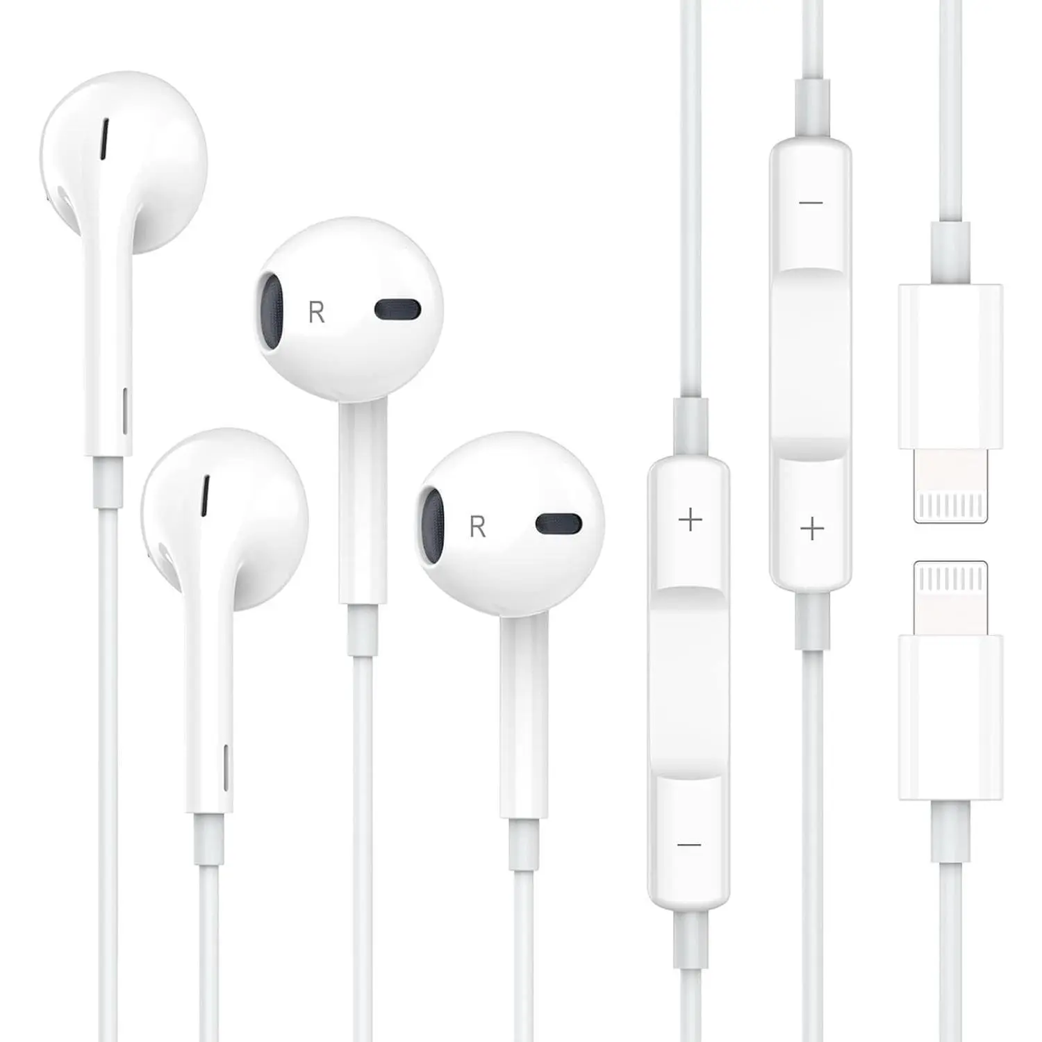 Wired Headphones for iPhone Earbuds with Lightning Connector (Built-in Microphone & Volume Control) Earbuds Compatible with iPhone 14/14 Pro/14 Plus/13/12/11/XR/XS/X/8/7