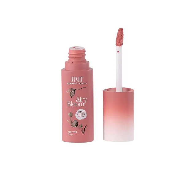 [ROMANTIC BEAUTY] Airy Bloom Lip & Cheek Mud Vegan - Cloud Velvet Matte Finish, Buildable Gradient/Blur Effect for Monochrome Looks 0.07FL.OZ/2ml