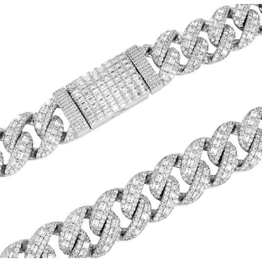 Cuban Link Chain for Men Women,Diamond Necklaces,Iced Out Chain,Hip Hop Jewelry,Thick Silver Chain,Gold Chain,Diamond Bracelet