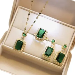 4PCS Jewelry Set - Necklace, Earrings, Ring
