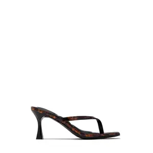 Angelie Mid Heel Mules - Tortoise