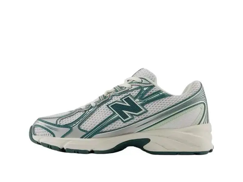NEW BALANCE 740v2 Men's Retro White Leather Athletic Sneaker in Marsh Green for Daily Wear & Court Style, Athletic Running Shoes, Running, Walking