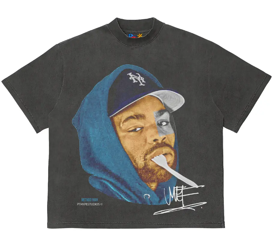 Men's Method Man Graphic Tee, Streetwear Short-Sleeve Top, Bold Casual T-Shirt for Back-to-School Statements