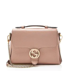 Pre-owned GUCCI Leather Crossbody Bags Interlocking G Small Top Handle
