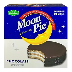 MoonPie Double Decker Chocolate Marshmallow Sandwich, 22 oz, 8 Count – A Rich Chocolate Snack Cake with Double Layers of Marshmallow