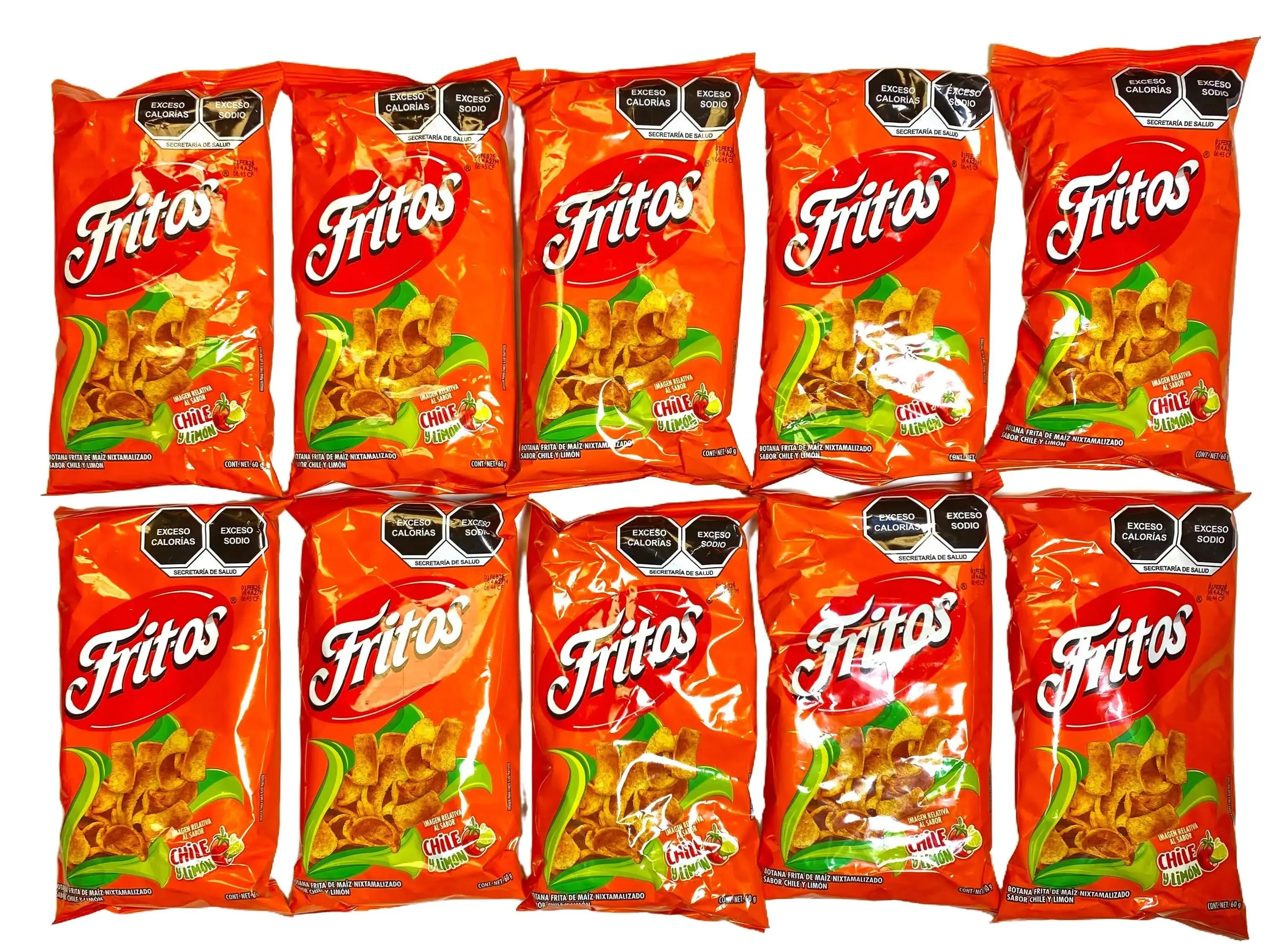 10 - PK FRITOS CHILE & LIMON- 60 GRAMS PER BAG - MEXICAN CHIPS - PAPITAS MEXICANAS - SABRITAS MEXICANAS 10 - PK FRITOS CHILE & LIMON- 60 GRAMS PER BAG - MEXICAN CHIPS - PAPITAS MEXICANAS - SABRITAS MEXICANAS