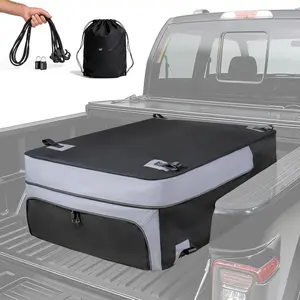 Bed Cargo Bag- Luggage Bag For  Bed 26 Cu. Ft Heavy-Duty PVC  Bed  Storage Fits Any  Size Dual Opening 4 Stretch Cord 2 Combination Lock (50"x40"x22")