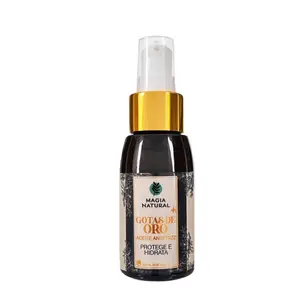 Magia Natural Gotas de Oro Hair Oil – Anti-Frizz, Oil Argan, Cotton & Grape Oil 60ml Split Ends Haircare Hydrate bond repair treatment