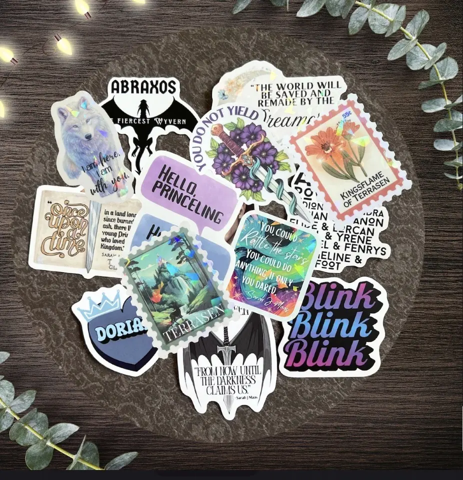 Throne of Glass inspired Book Lover Stickers, Vinyl Waterproof Decals for Kindle, Laptop, Phone, Water Bottle