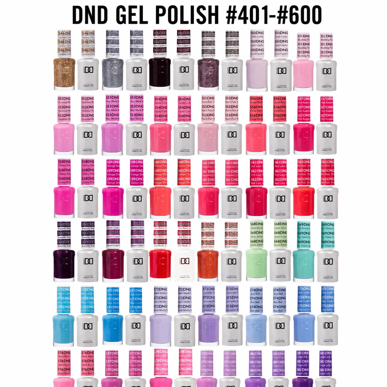 DND Gel Nail Polish Duo Set - 0.5oz Each, Shades #401-#600, Custom Color Selection for Beauty Nail Care Routines