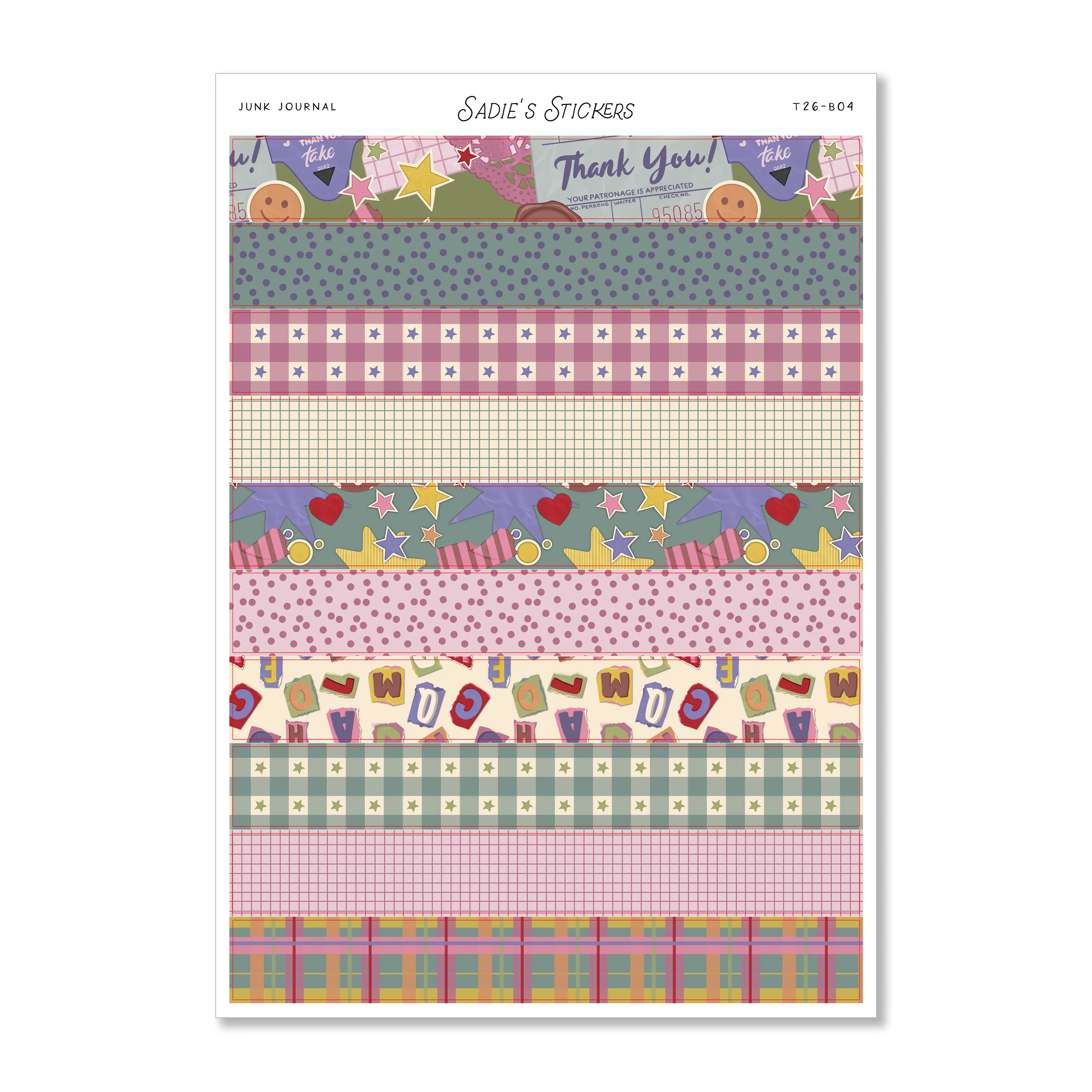 Junk Journal • Scrapbook Washi Strips