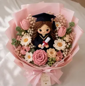 Handmade Amigurumi Crochet Graduation Bouquet Doll - Festive Party Gift, Keepsake for Graduates