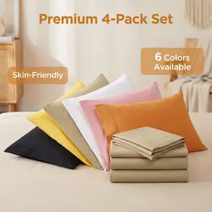 NTBAY 2-Piece Brushed Microfiber Pillowcases - Super Soft & Cozy Luxury Bed Pillow Covers, Wrinkle, Fade & Stain Resistant Pillow Cases with Envelope Closure, Set of 2