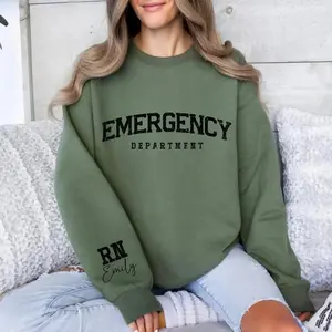 Custom Emergency Nurse Sweatshirt_ Personalized ER Department Gift