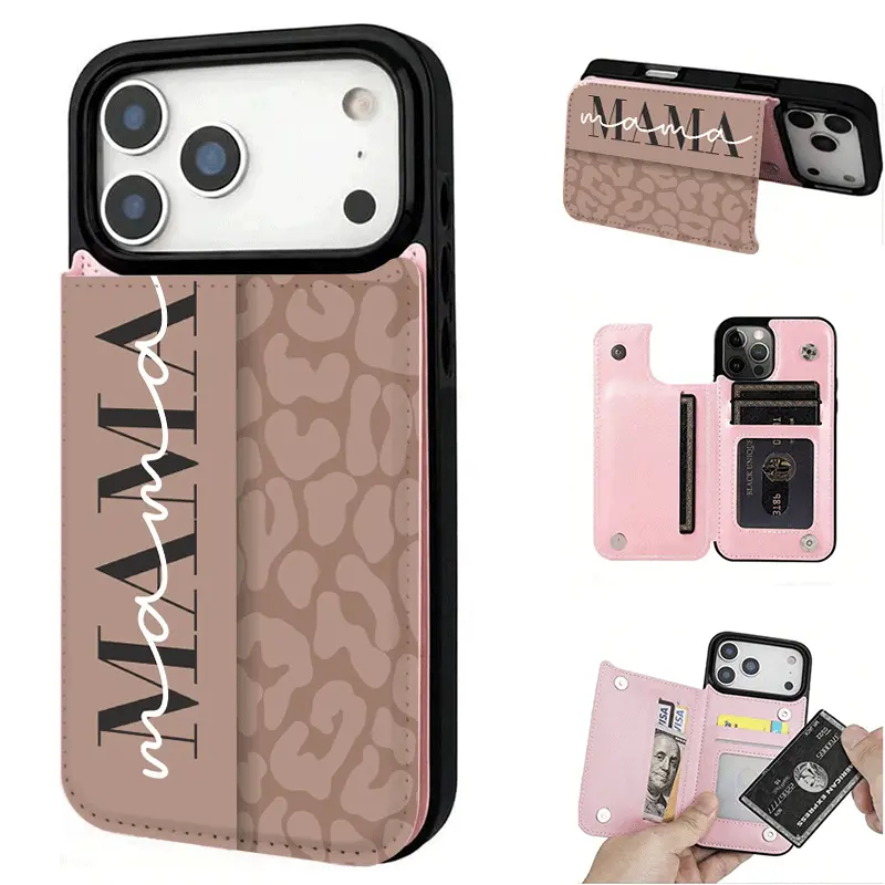 Wallet card holder phone case with credit card slots. Compatible with iPhone 17/17 Air, 16/15 Pro, 14/13 Pro, 12, 11 Pro Max, Xs, and 16 Plus. Cute phone case also for Samsung Galaxy S22/S23+/S24 Plus/S25 Ultra. Fashionable coin purse for women and girls.