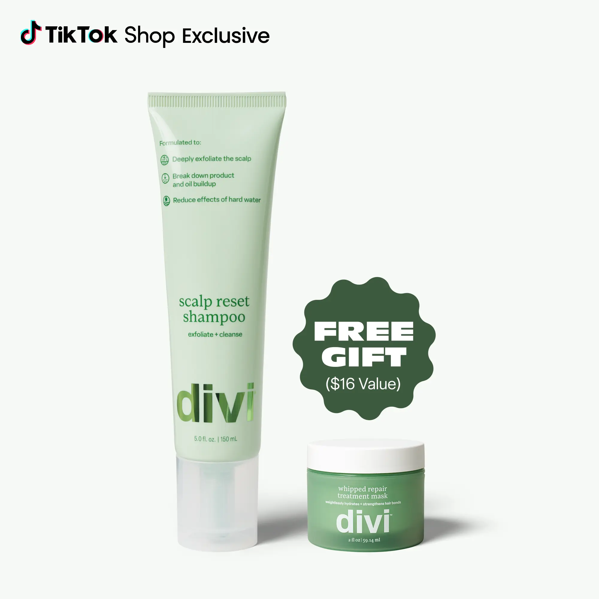 Scalp Reset Shampoo for Buildup & Oily Scalp with FREE Mini Hair Mask | Divi
