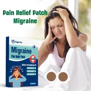 tigerty Pain Relief Patch For Migraine & Headache - Drug Free, Lasts Up to 6-8 hours, Safe to Use with Medication - Breathable Patches (10 Pads) Therapy Stickers