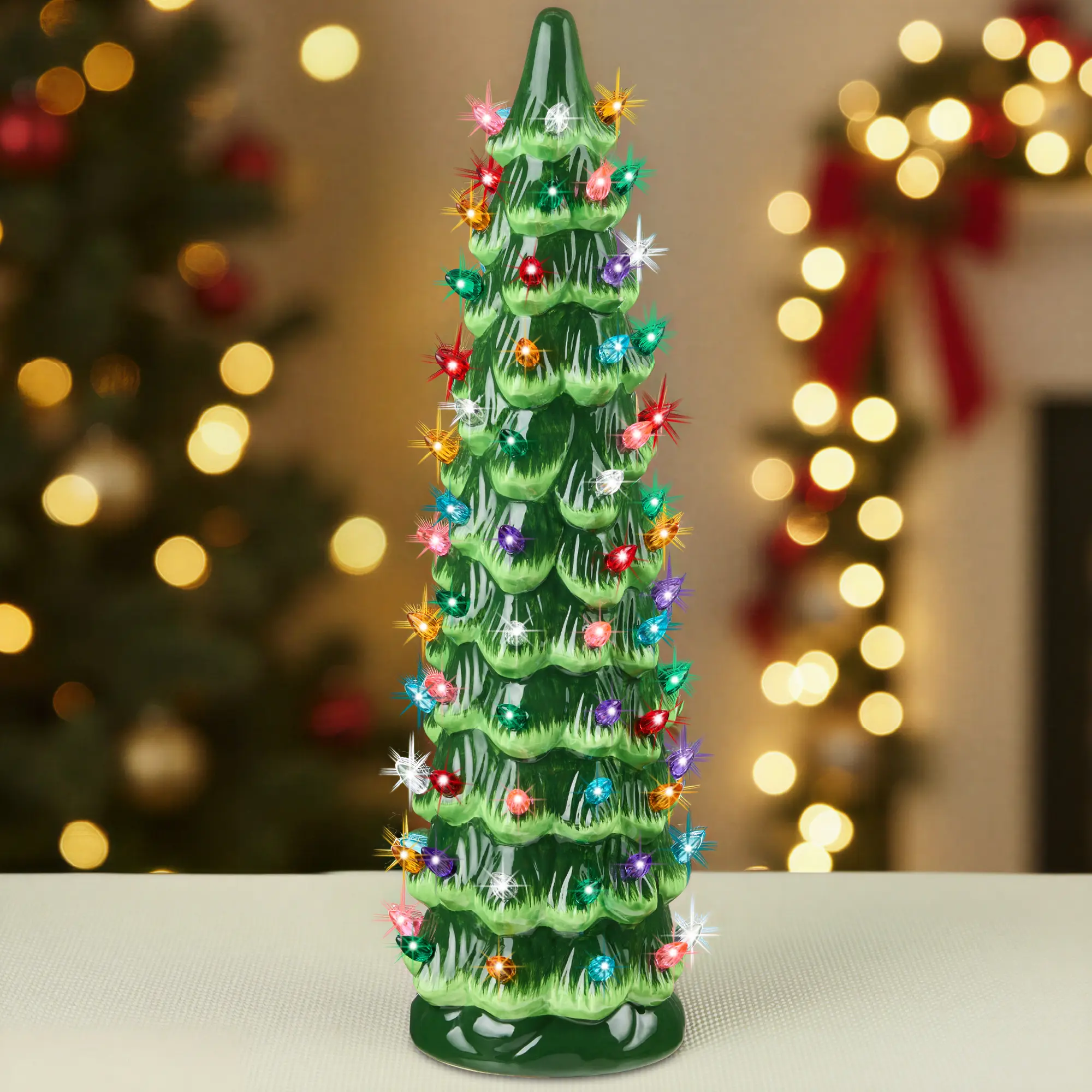 Best Choice Products Ceramic Christmas Tree, 21in Hand-Painted Holiday Decor Best Choice Products Ceramic Christmas Tree, 21in Hand-Painted Holiday Decor