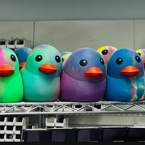 Large Squishy Stretchy Squeeze Tie-Dye Swirl Duck Stress Relief Toy