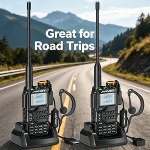 JUCJET UV-K5 Walkie Talkie Dual Band VHF/UHF 144-146/430-440MHz Long Range Two Way Radio with LED Light, 200 Channel For Outdoor Camping Hiking (1 Pcs)