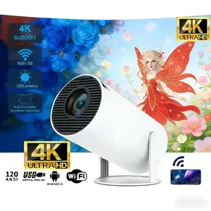 Projector with WiFi and Bluetooth, Mini Projector, 4K 1080P Support Portable Wireless Movie Projectors 220° Rotatable 130'' Screen Auto Keystone Compatible with HDMI/iPhone/TV Stick for Bedroom Indoor