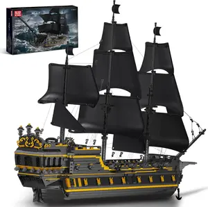 Mould King 13186 Black Pearl Pirate Ship Sailboat Construction Boat Model Clamp Building Block Kit Gift Toy 5266 Pcs summerwins