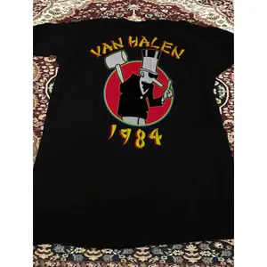 NEW!!!Van Halen 1984 World Tour Men Black Concert T Shirt