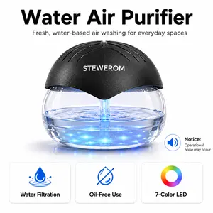 Stewerom Water-Based Humidifier with 7-Color LED Mood Light, Essential Oil-Free Cool Mist Air Humidifier for Home Office Bedroom