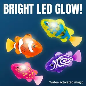 Robot Fish for Cats & Dogs Lifelike Swimming with Luminous Function Waterproof Interactive Aquarium & Pool Play 4 Pack