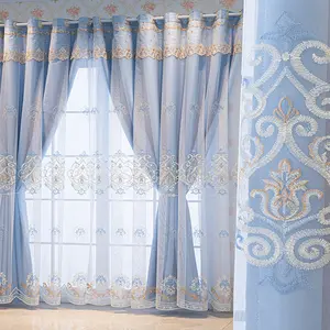 1pc French Style Two-Layer Curtains with Lace, Elegant Home Decor for Living Room and Bedroom, Modern Window Drapes for Indoor Decoration